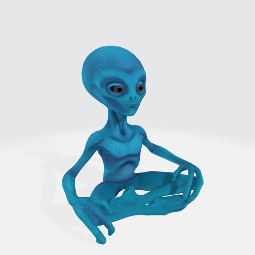 Alien in meditation 3D model