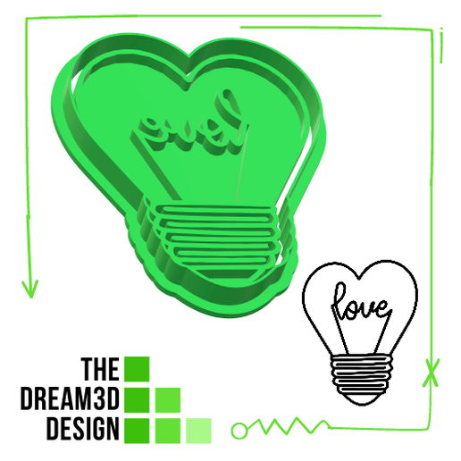 LOVE LAMP COOKIE CUTTER 3D model