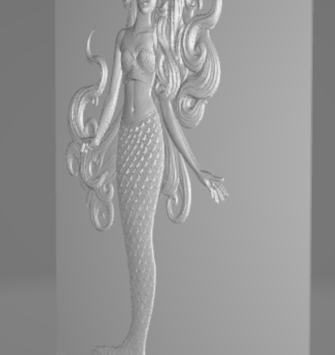 Snimek-obrazovky-2025-09-28-193416.png Meerjungfrau mit fließendem Haar - Mythologischer Stil - 3D STL Modell