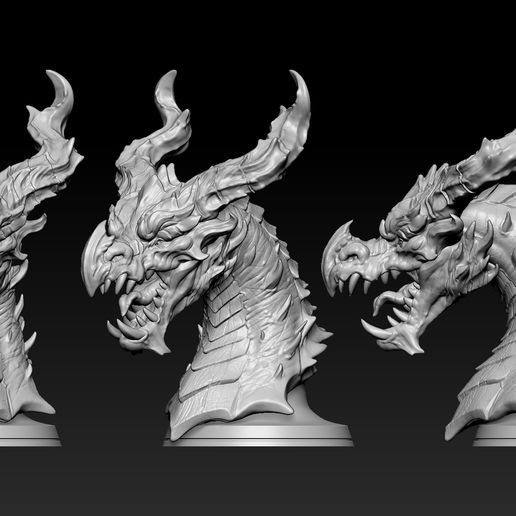 STL file Dragon Head 03・3D print design to download・Cults