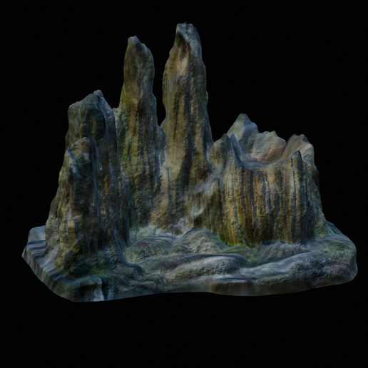Picture of 🪵 aquarium / terrarium decoration 3x mountains set 3・Free STL File for ...