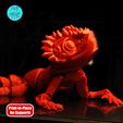 Lizard_03.jpg STL file Cute Lizard Articulated print in place・3D print design to download