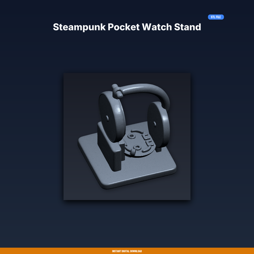 Steampunk Pocket Watch Stand - 3D Printable STL File