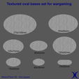 elipsoid_bases_set_flat.png 3 in 1 BUNDLE - Wood Floor 52 texture Bases Set (round, square and rectangle, oval) + thin bases | Perfect For Tabletop Wargames & RPG's