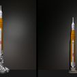 3.jpg Artemis 1 The Space Launch System (SLS): NASA’s Moon Rocket take off (lamp) and pedestal File STL-OBJ for 3D Printer