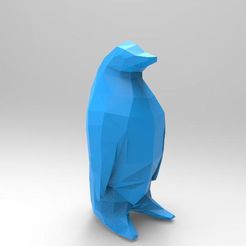 Penguin .3 lowpoly.jpg Archivo STL gratis Pingüino Low-poly・Plan imprimible en 3D para descargar, Majs84