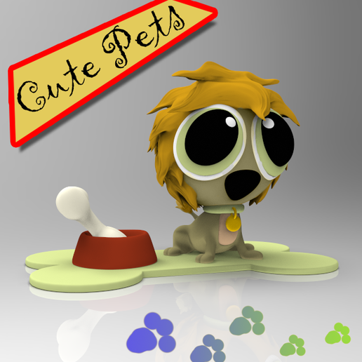 Cute Pets Little Pets Collectible Pets Puppy Leon 3D print model 3D model