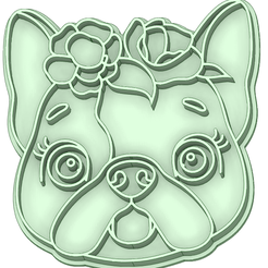 Simon-10_e.png Archivo STL Perrita con flores cookie cutter・Plan para descargar y imprimir en 3D