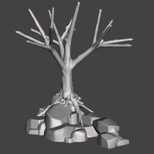 ce6fd2b612a42a209a74e225a4a23ebc_display_large.JPG Free STL file Wargaming Tree growing on Rocks / Ruin・3D printing design to download, BigMrTong