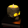 S.png Skull Candle Holder for Halloween - Unique and Creepy 3D Printed Design