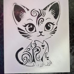 KittyAirbrush2.jpeg Baby Kitten Stencil