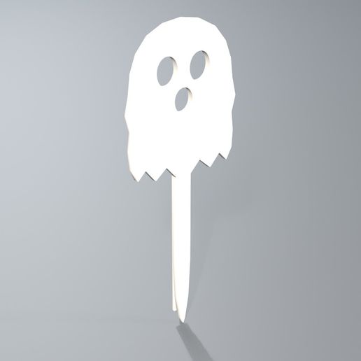 Ghost Garden Stake 300 mm - Halloween Yard Decor - 3D Print STL