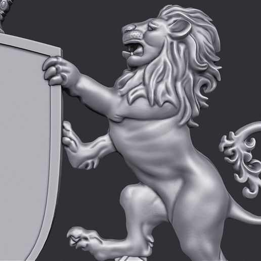 11.jpg Coat of Arms Heraldic Lion and Unicorn Shield 3D Model