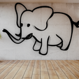 255.png Elephant Design Wall Art