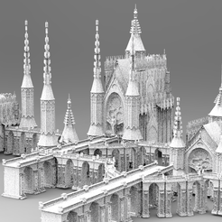 gothic-dark-city-series.1351.png Файл OBJ Готический собор Ангел Архитектура Набор bash Расширенный・Дизайн 3D-печати для загрузки3D