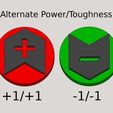 MtGCounterPlus1Plus1.jpg Free STL file Magic: The Gathering Counters / Chips UPDATED 5-3-2019 (Life, Mana, Abilities, Loyalty, Energy, Power, Toughness) MtG #MtGCounters・3D printable model to download