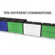 TEN DIFFERENT COMBINATIONS Vase mode Modular Storage Drawers - Fast Print and Cheap