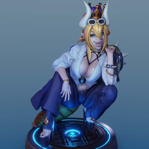 Bowsette figure 3D model preview