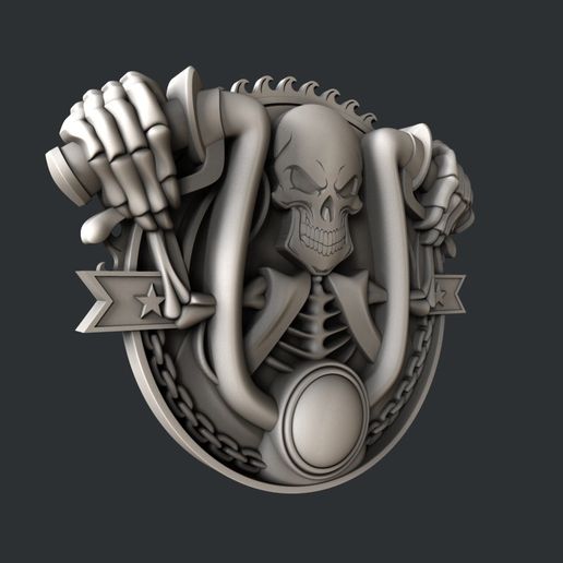 P55-1.jpg Download STL file 3d models Skull motorcycle • 3D printer template, 3dmodelsByVadim