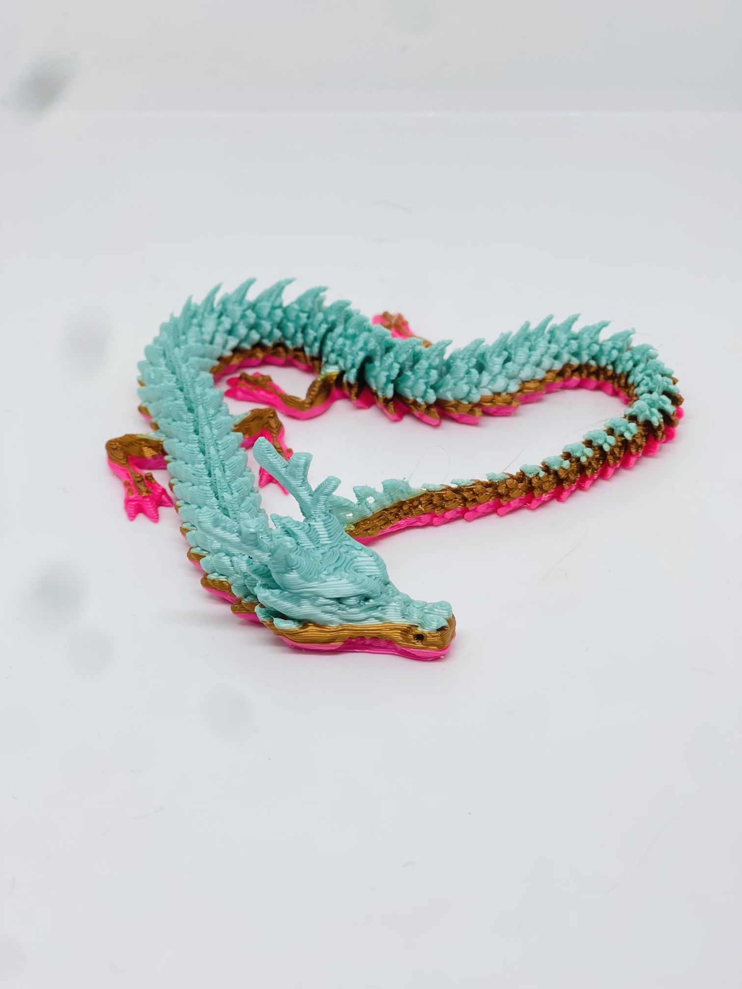 Dragon Articulé Imprimé En 3D - Jouet Réaliste Et Décoratif, Brillant Dans Le Noir, Pour La Maison Ou Le Bureau
