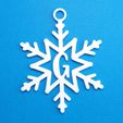 GSnowflakeInitialGiftTag3DPhoto.jpg Letter G - Snowflake Initial Gift Tag Ornament