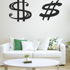 Untitled.png Fichier STL gratuit Signe d'argent $$$ -Décoration murale・Objet pour impression 3D à télécharger