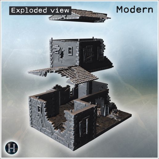 🗺️ Destroyed urban stone block with multiple entrances exposed ...