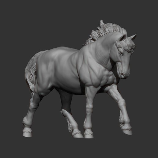 Percheron-running7.jpg Percheron läuft 3D-Druckmodell