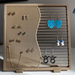 IMG_6850.jpg STL file Earring/Enamel Pin display - Wave Rectangle・3D printer model to download