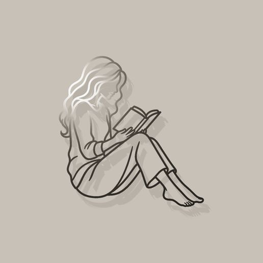 Woman Reading a Book — Silhouette Wall Art Panel