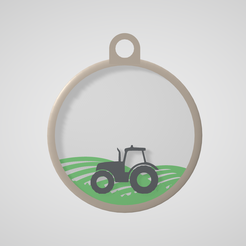 tractor-1.png STL file Keychain - Tractor ('David' or other names optional)・3D print design to download