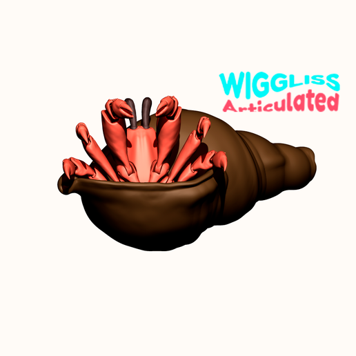 10.png STL file WIGGLISS - hermit crab / articulated toy / 3D model print / sla / pla / STL / OBJ・3D printable design to download, WIGGLISS