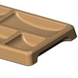 4-pocket-recta-tray-v2-03.jpg Rectangular 4 pockets serving tray relief 3D print model