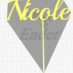 nicole.jpg Archivo STL cake topper Nicole・Diseño de impresora 3D para descargar