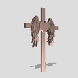 Shapr-Image-2022-11-23-200623.png Cross with heart and angel wings, Forever in our heart, Memorial statue, decorative religious gift, condoleance gift, Remembrance Gift