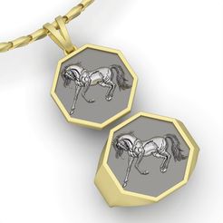 keyshot-jewelry-scene-setup-set-3.10520.jpg STL file Horse pendant and ring・3D printable model to download