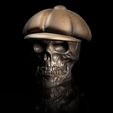 ShopA.jpg Skull with Irish cap, hollow inside, closed eyes