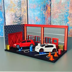 Mini-Garagen-Diorama für 1/64 Diecasts - Modell 004, StromTrooper78