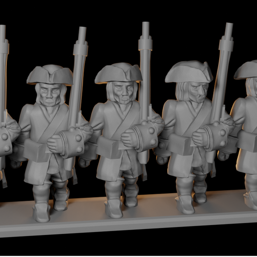 🎲 18th Century Line Infantry 10mm・ OBJ File for 3D printing・Cults