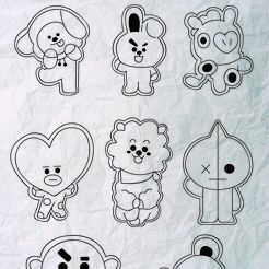 BTS-01-01.jpg STL file BTS COOKIE CUTTER SET・3D printing design to download