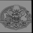 Cowboy.png Decorative Cowboy skull STL for 3D printing 3D print model