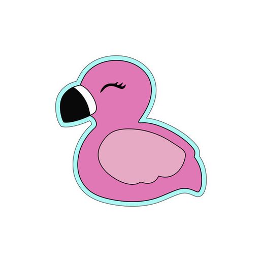 Cute Flamingo Cookie Cutter STL with Stamp – Kawaii Tropical Bird 3D Print Cookie Mold File