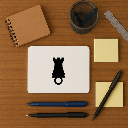 Chess pawn key ring (tower) 3D model