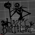 2.png Jack Skellington HAppy Birthday Topper/ Birthday centerpiece / Party Decor / NBC decor/ Oogie boogie/ zero / gift/ Halloween /christmas topper