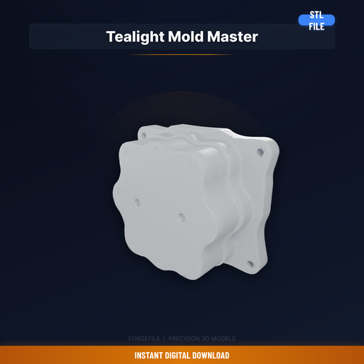 Tea Light Candle Mold Master, Standard Size, Silicone - 3D Printable STL File