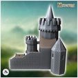 4.jpg Medieval building with external stone staircase and large columned canopy (7) - Medieval Gothic Feudal Old Archaic Saga 28mm 15mm RPG