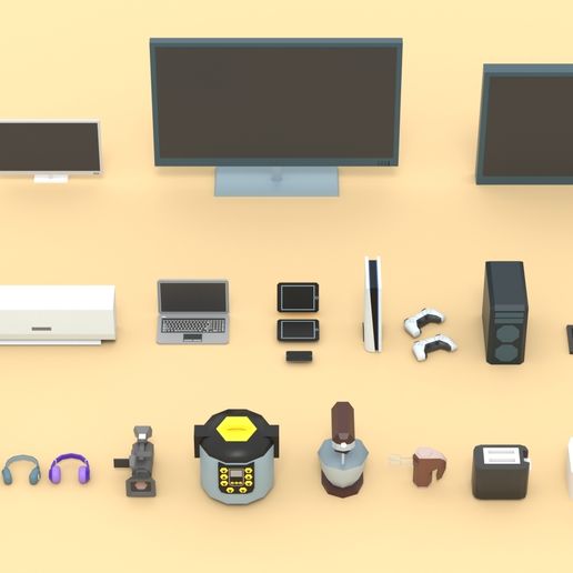 📱 Electronic Gadgets 3D Model Pack STL | Printable Miniature Computers ...