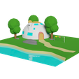 un-tit-v-lbed.png Lowpoly Son Gokus House From Dragon ball In Blender