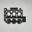 Caboose.jpeg A 300mm  x 300 mm x 10 mm  Geometric Caboose Wall Art