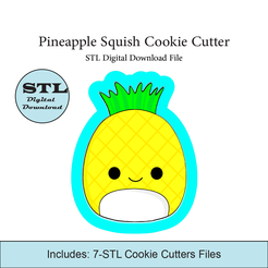 Etsy-Listing-Template-STL.png Pineapple Squish Cookie Cutter | STL File